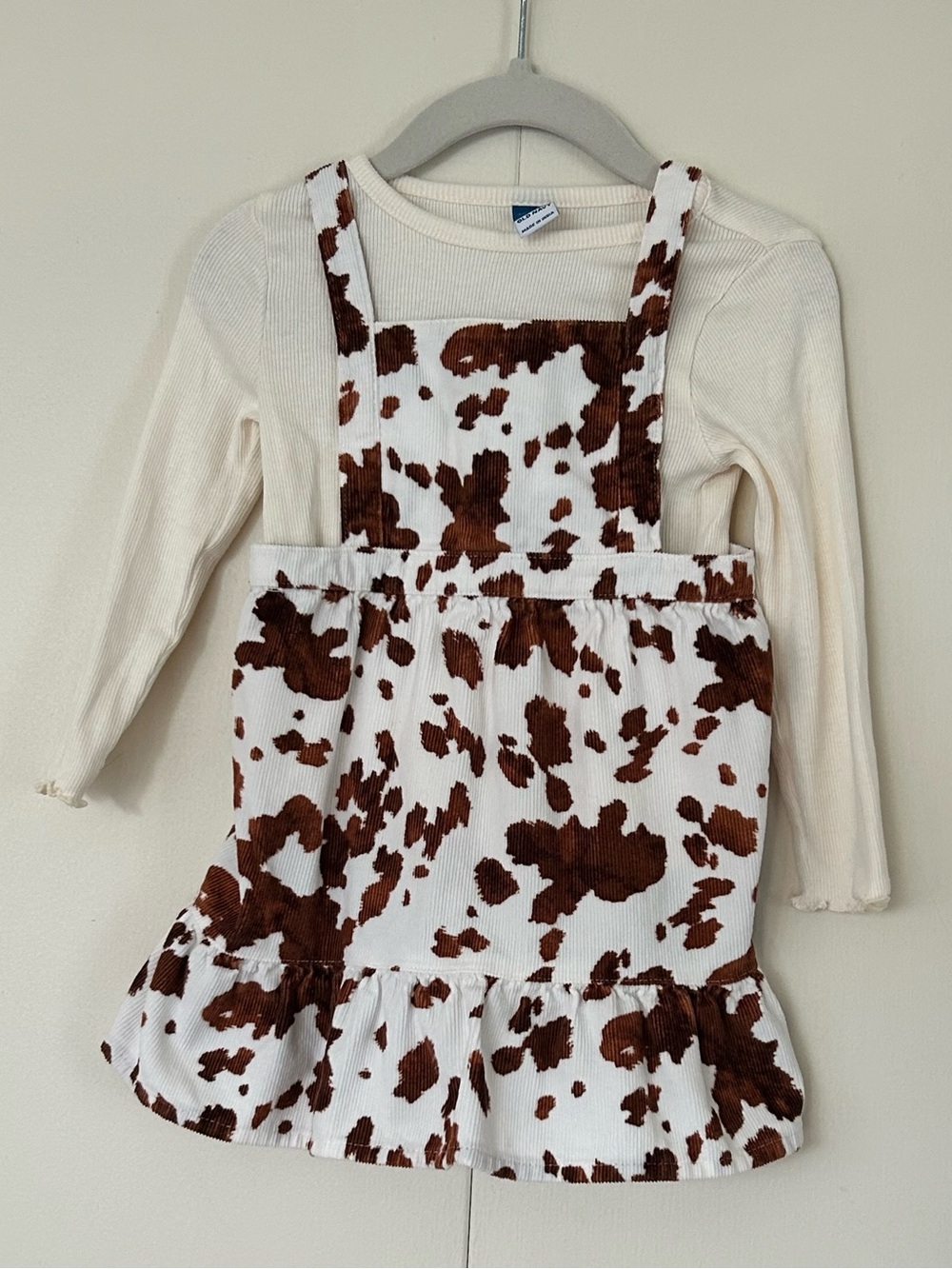 Cow print dress with undershirt